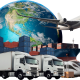 logistics transports collage design 1