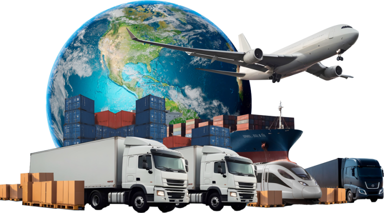 logistics transports collage design